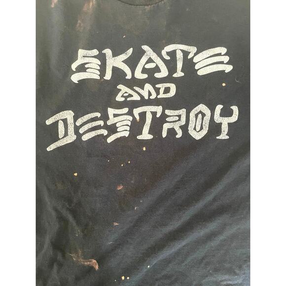 Skate and Destroy Bleach Distressed Graphic Tee Black XL - Picture 5 of 5